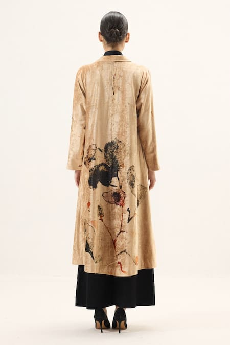 Kharakapas Abstract Pattern Trench Coat 