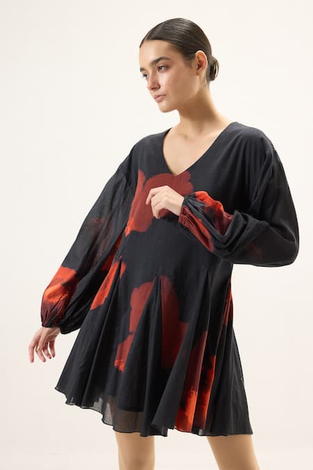 Kharakapas Fleur Puff Sleeve Dress 