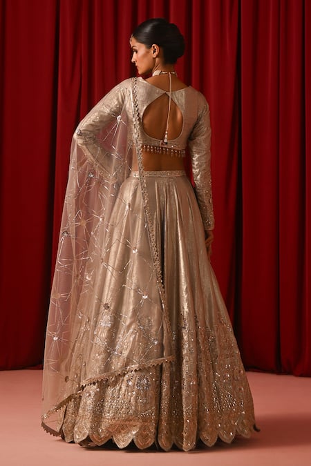 Lashkaraa Metallic Embroidered Lehenga Set 