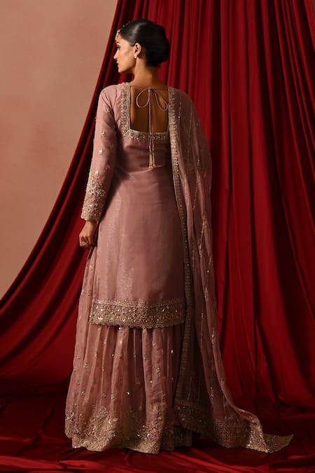 Lashkaraa Embroidered Tissue Sharara Set 
