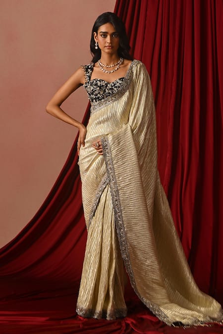 Lashkaraa Brocade Saree With Embroidered Blouse 