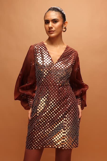 Pankaj & Nidhi Araquis Gleaming Hexa Dress 
