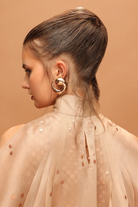 Pankaj & Nidhi Araquis Galaxy Sheer Dress With Sleeves 