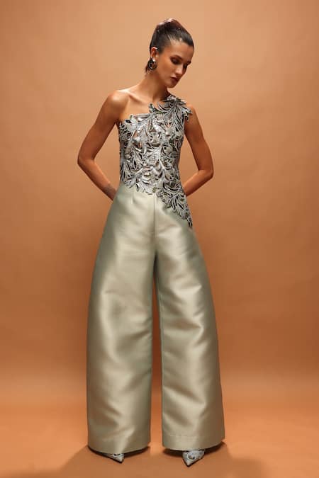 Pankaj & Nidhi Araquis Dew Cascade Harness Top & Pant Set 