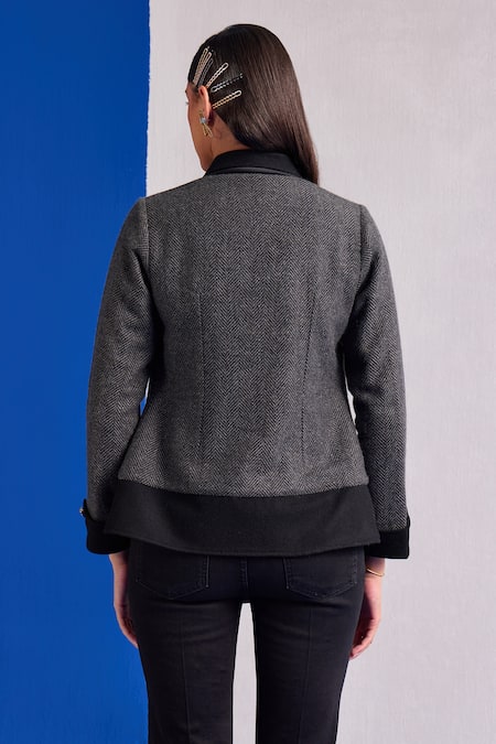Zazu Duchess Herringbone Pattern Jacket 