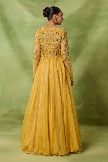 Awigna Ruhaab Dimensional Embroidered Jacket Lehenga Set 