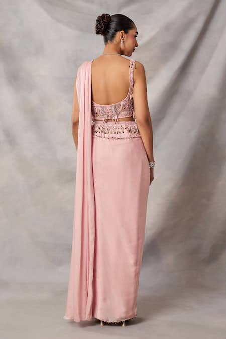 Awigna Alia Embroidered Blouse & Draped Saree Set 