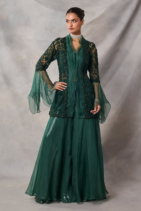Awigna Bianca Embroidered Kurta With Sharara 