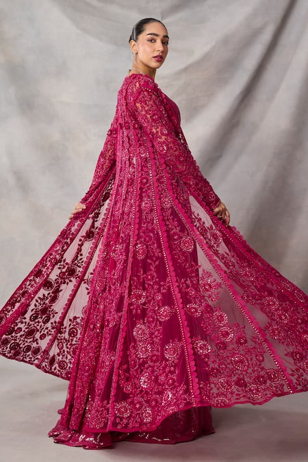 Awigna Rhodonite Embroidered Jacket Skirt Set 