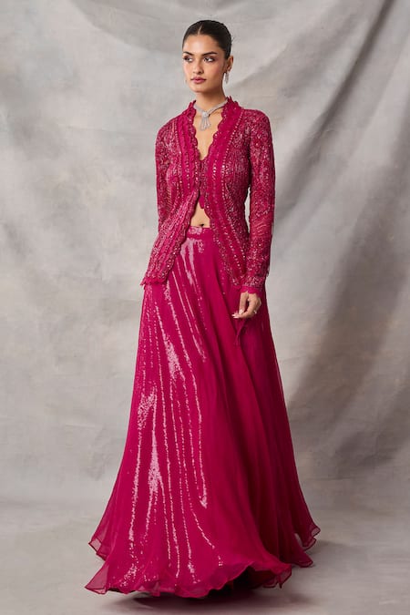 Awigna Tourmaline Embroidered Jacket Skirt Set 