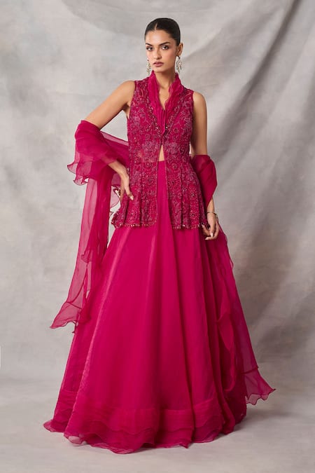 Awigna Ebonee Embroidered Peplum Top Skirt Set 