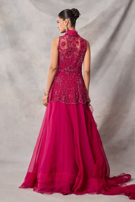 Awigna Ebonee Embroidered Peplum Top Skirt Set 