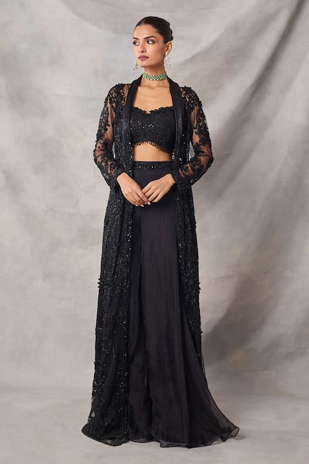 Awigna Celestite Embroidered Jacket Sharara Set 