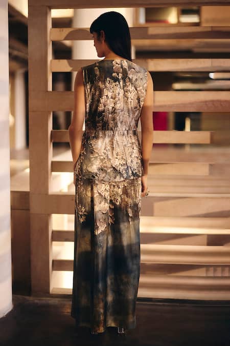 Studio Radical Beaded Peplum Jacket & Slit Skirt Set 