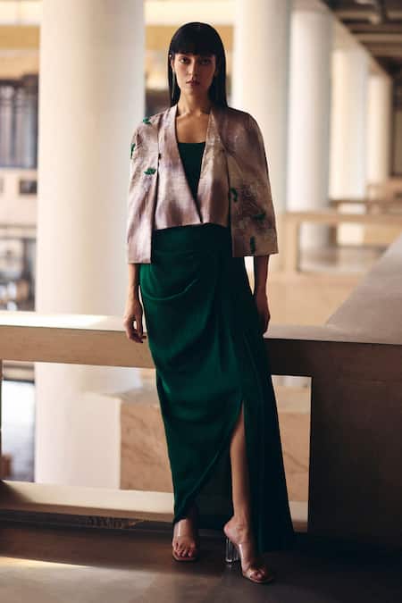 Studio Radical Terra Dash Crop Jacket & Slit Skirt Set 