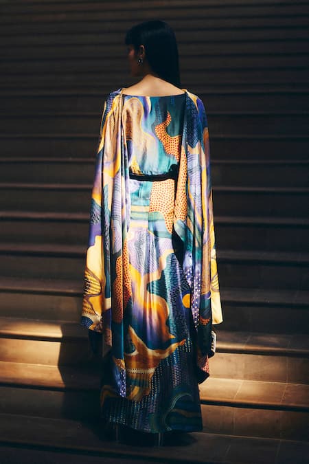 Studio Radical Dreamwave Embroidered Top & Pleated Skirt Set 