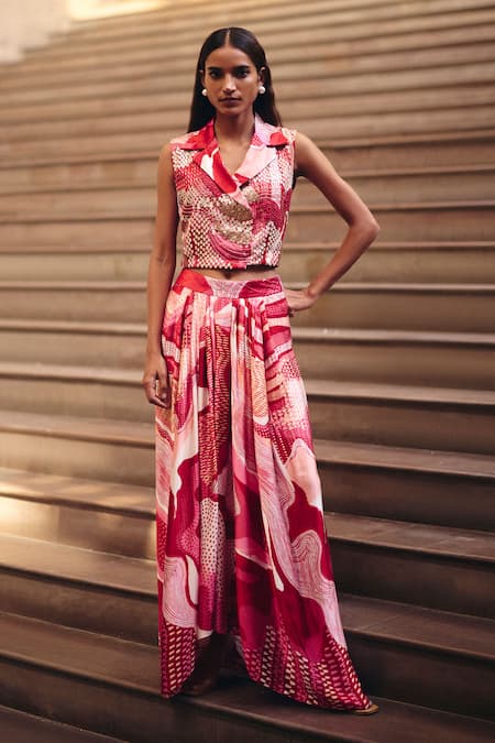 Studio Radical Dreamwave Crop Jacket & Pleated Skirt Set 