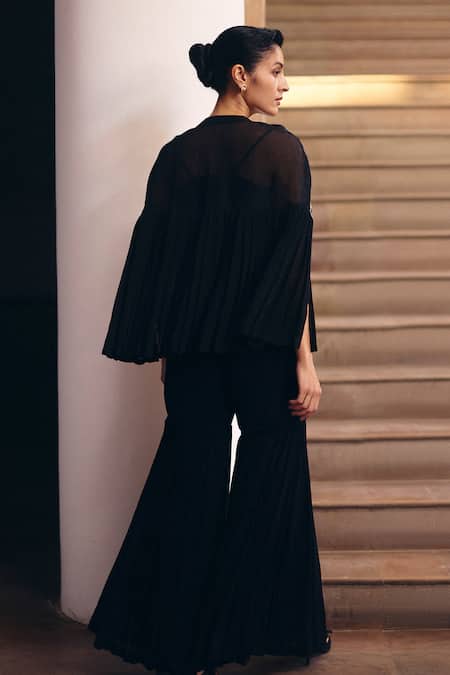 Studio Radical Foliage Pleated Cape & Pant Set 