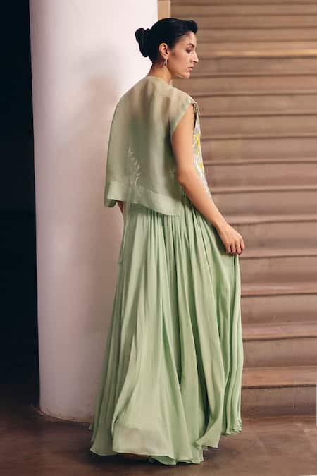 Studio Radical Foliage Tie-Up Cape & Skirt Set 