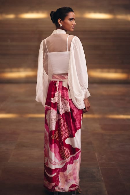 Studio Radical Dreamwave Crop Shirt & Slit Skirt Set 