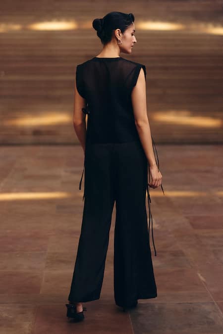 Studio Radical Floral Applique Bib & Boot Cut Pant Set 