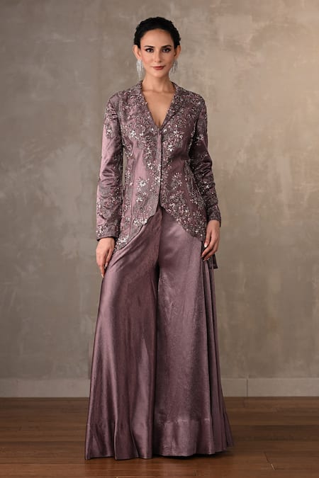 Onaya Embroidered Jacket & Sharara Pant Set 