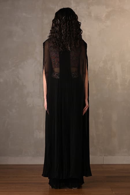 Onaya Embroidered Cape & Pleated Pant Set 