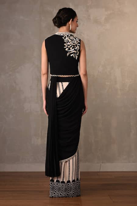 Onaya Sequined Work Pre-Draped Saree Jacket Set 