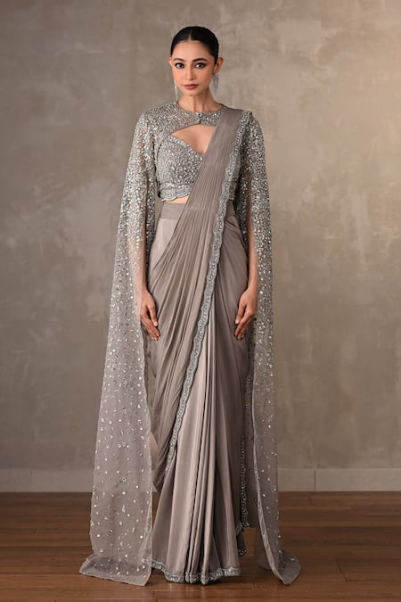 Onaya Embellished Pre-Draped Saree Jacket Set 