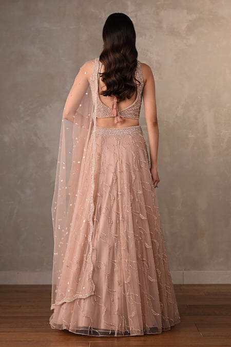 Onaya Sequin & Wavy Embroidered Lehenga Set 