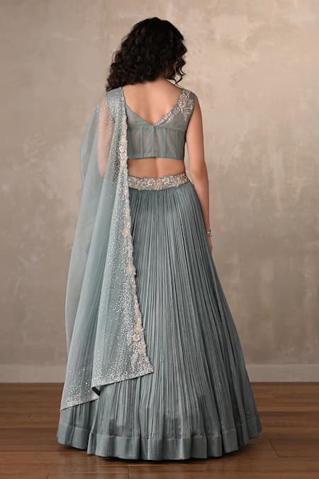 Onaya Pleated Lehenga Embroidered Blouse Set 