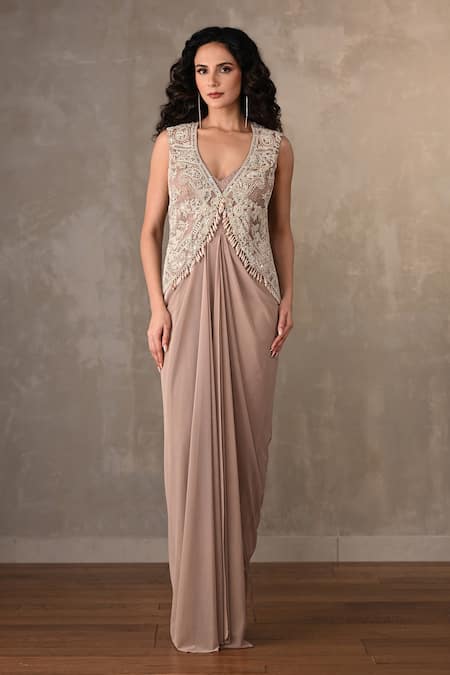 Onaya Embellished Jacket Gown Set 