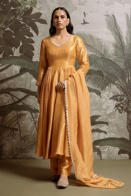 Parshya Aztec Sequin Embroidered Anarkali Set 