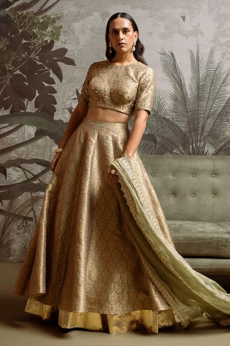 Parshya Banarasi Woven Lehenga Set 