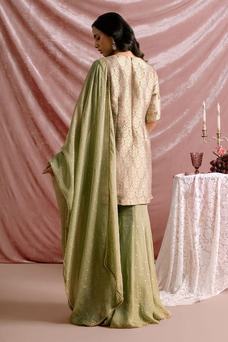 Parshya Banarasi Woven Kurta Sharara Set 