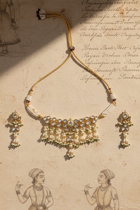 The Bling Girll Pearl Stone Embellished Choker 