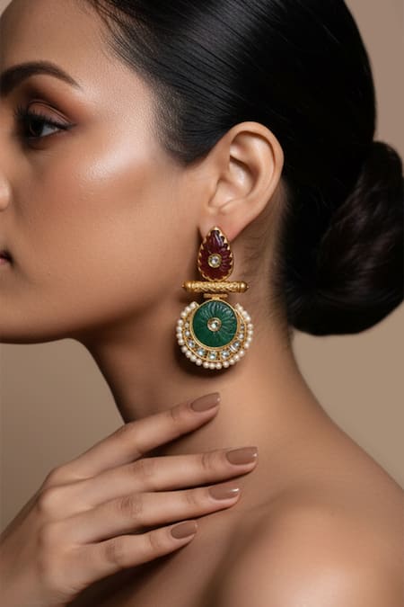 The Bling Girll Kundan Polki Embellished Earrings 