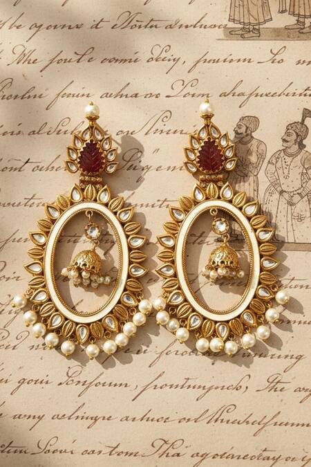 The Bling Girll Moissanite Polki Embellished Chandbalis 