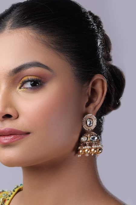 The Bling Girll Stone Embellished Jhumkas 