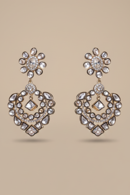 Buy The Bling Girll Gold Plated Stones Kundan Embellished Drop Earrings Online at Aza Fashions Buy_The Bling Girll_Gold Plated Stones Kundan Embellished Drop Earrings _Online_at_Aza_Fashions