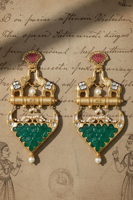 The Bling Girll Elephant Motif Dangler Earrings 