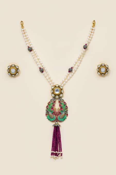 The Bling Girll Peacock Motif Pendant Necklace 