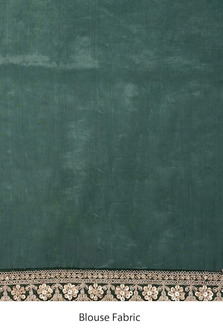 Zal From Benaras Green Silk Zari, Sequins, Fringe Banarasi Saree With Unstitched Blouse Piece at Aza Fashions Zal From Benaras_Green Silk Zari, Sequins, Fringe Banarasi Saree With Unstitched Blouse Piece _at_Aza_Fashions