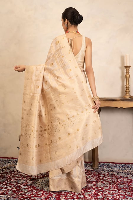 Zal From Benaras Silk Banarasi Saree With Unstitched Blouse Fabric 