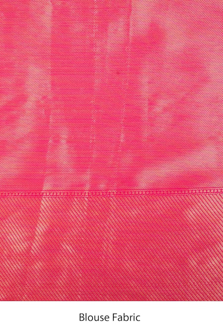 Zal From Benaras_Pink Silk Zari, Kanjeevaram Banarasi Saree With Unstitched Blouse Fabric _at_Aza_Fashions