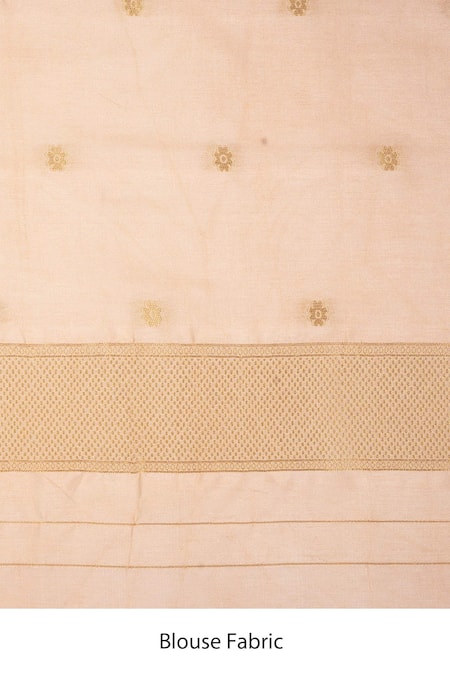 Zal From Benaras_Pink Silk Zari, Embroidery Banarasi Handloom Saree With Unstitched Blouse Fabric _at_Aza_Fashions