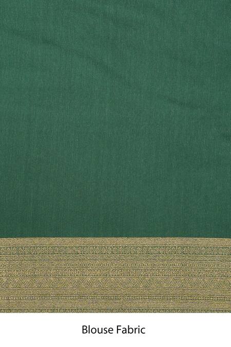 Zal From Benaras_Green Chiffon Zari Banarasi Handloom Saree With Unstitched Blouse Fabric _at_Aza_Fashions