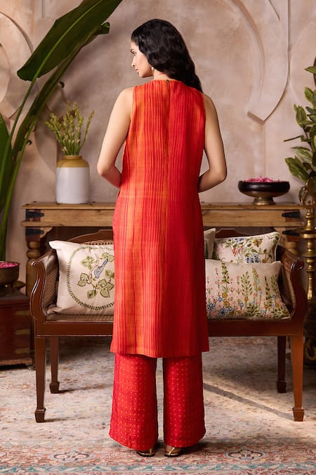 Grassroot By Anita Dongre Feugo Handcrafted Shibori Silk Kurta & Pant Set 