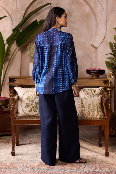 Grassroot By Anita Dongre Cephas Handcrafted Shibori Silk Shirt 