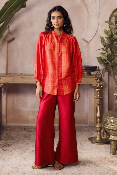Grassroot By Anita Dongre Cephas Shibori Silk Shirt 